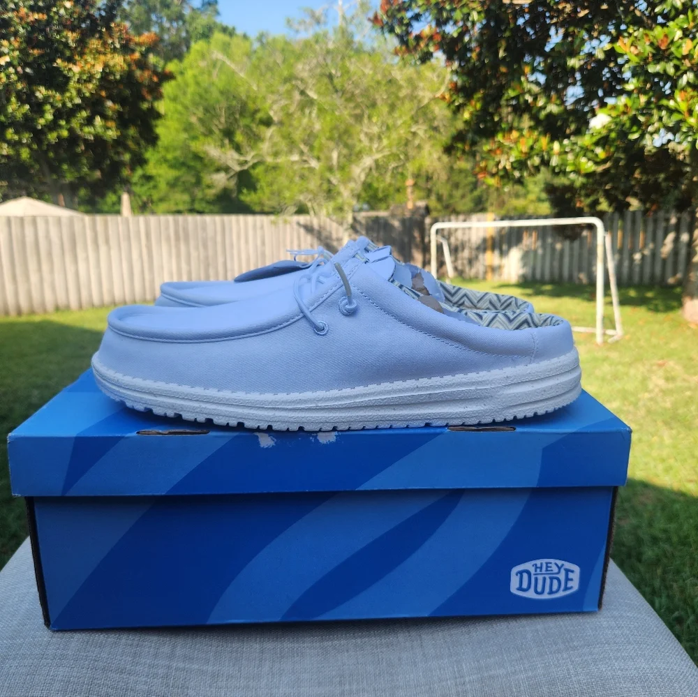 Hey Dude Mens Wally Slip Stretch Canvas Gray Black 11 - Picture 2 of 12